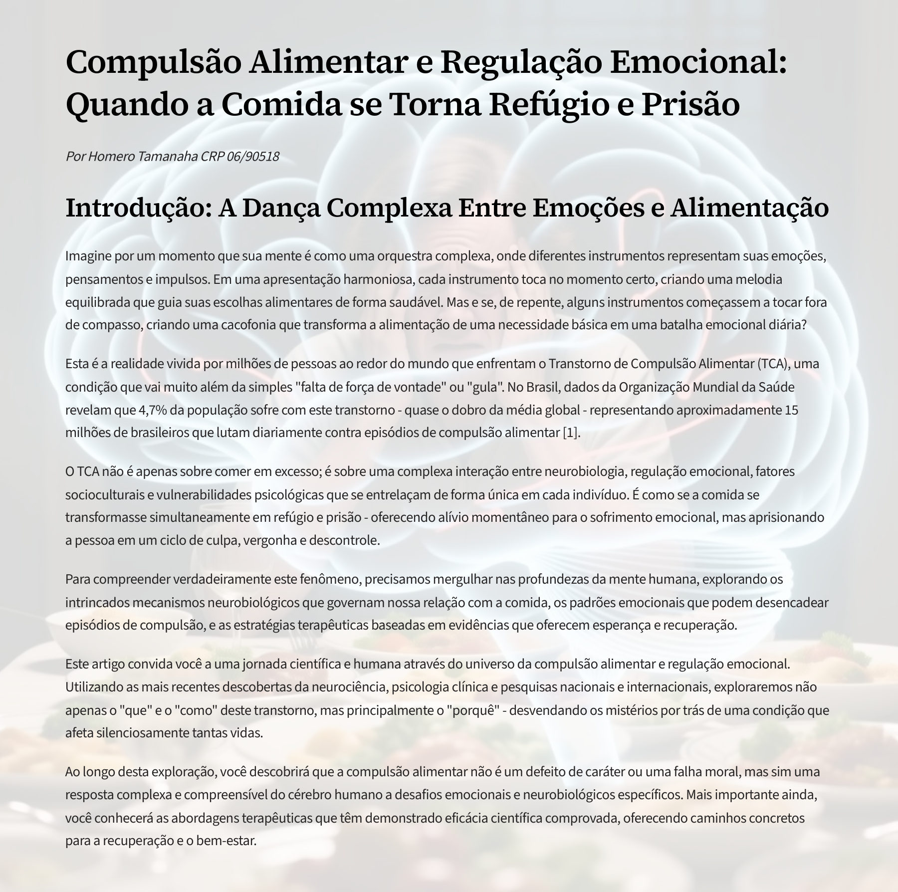 Compulsão Alimentar e Regulação Emocional